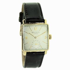 Patek Philippe 18k Gold Art Deco Tank Watch, from 1950 with Archival Document