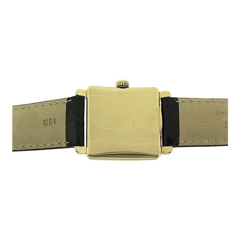 Patek Philippe 18k Gold Art Deco Tank Watch, from 1950 with Archival Document 1