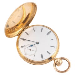 Antique Patek Philippe 18K Gold Keyless Wind Full Hunter Pocket Watch