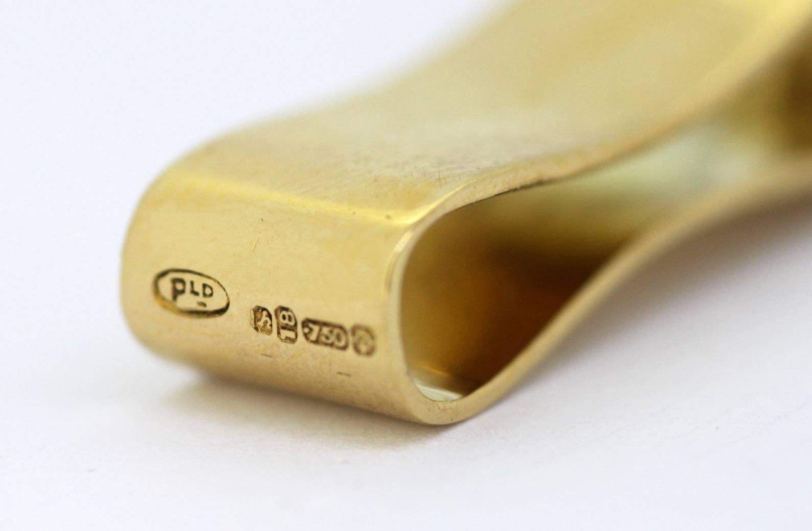 Women's or Men's Patek Philippe 18 Karat Gold Money / Tie Clip, London, 1963