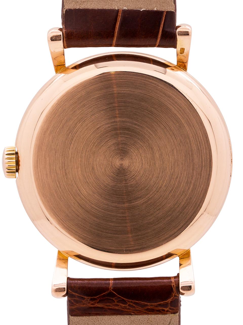 Patek Philippe 18 Karat Pink Gold Ref 1543, circa 1940s In Excellent Condition In West Hollywood, CA