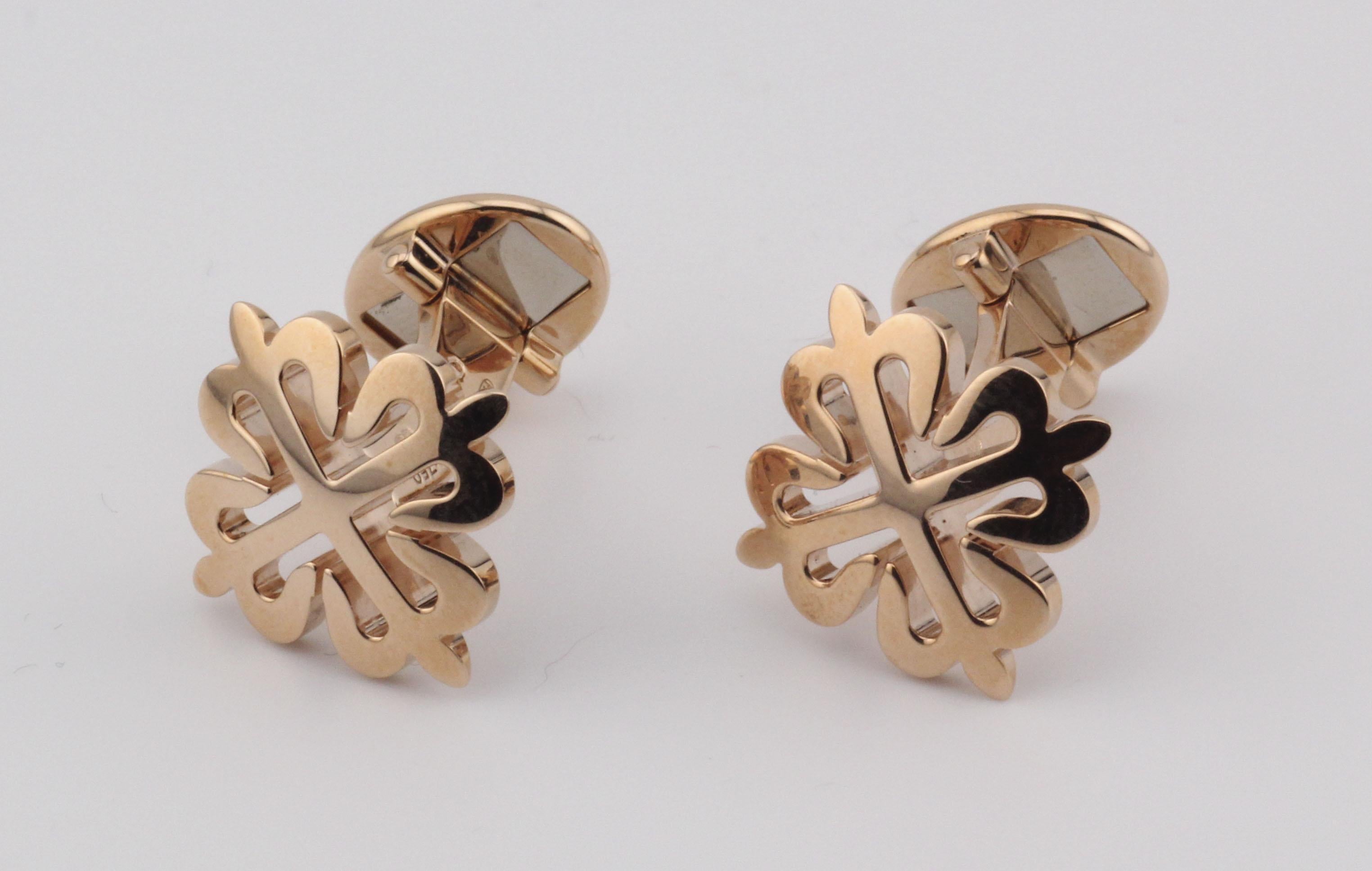 Men's Patek Philippe 18K Rose Gold Calatrava Cross Cufflinks 205.9083R5-001