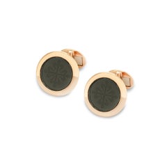 Patek Philippe 18k Rose Gold Onyx Calatrava Cufflinks, Circa 2010