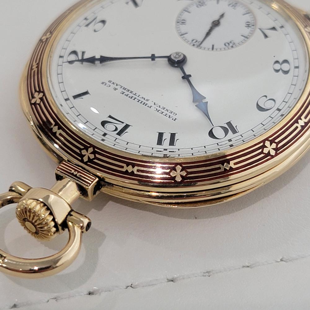Patek Philippe 18k Solid Gold Enamel Pocket Watch 44MM 1920s All Original RA530 10