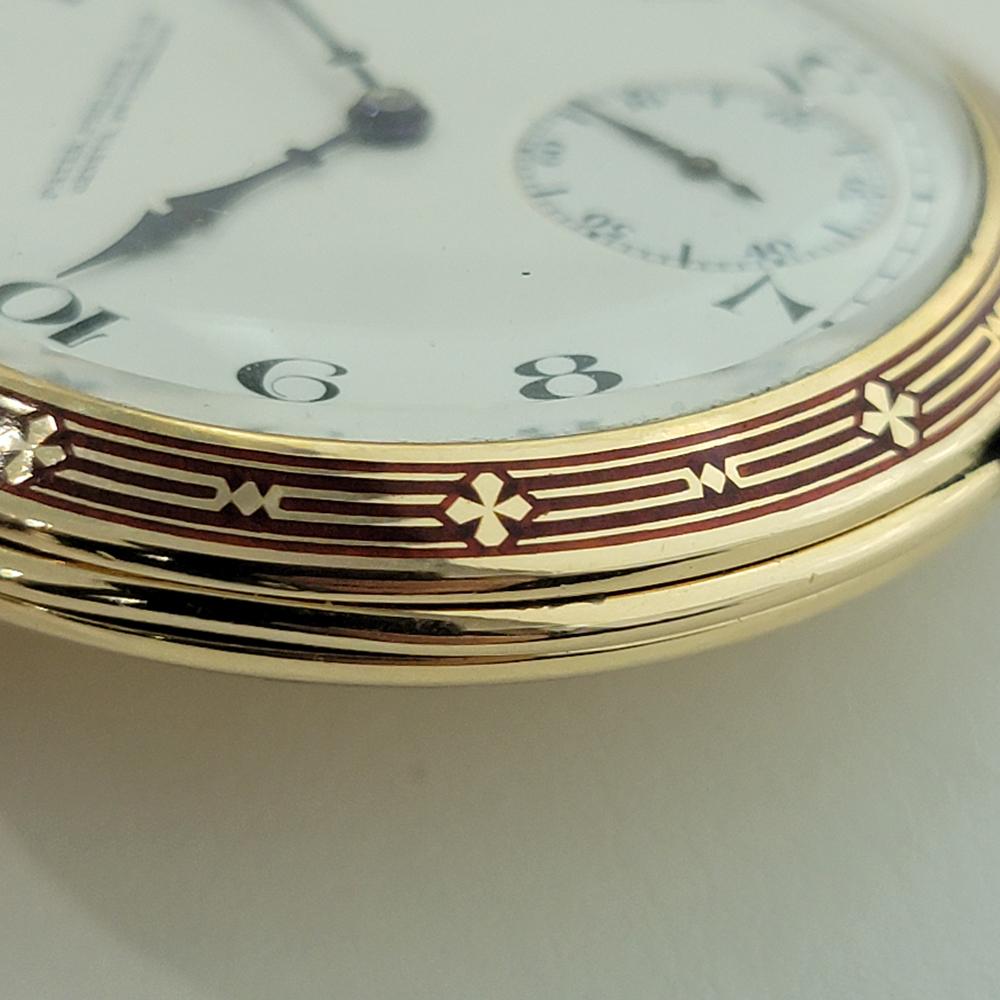 Patek Philippe 18k Solid Gold Enamel Pocket Watch 44MM 1920s All Original RA530 11