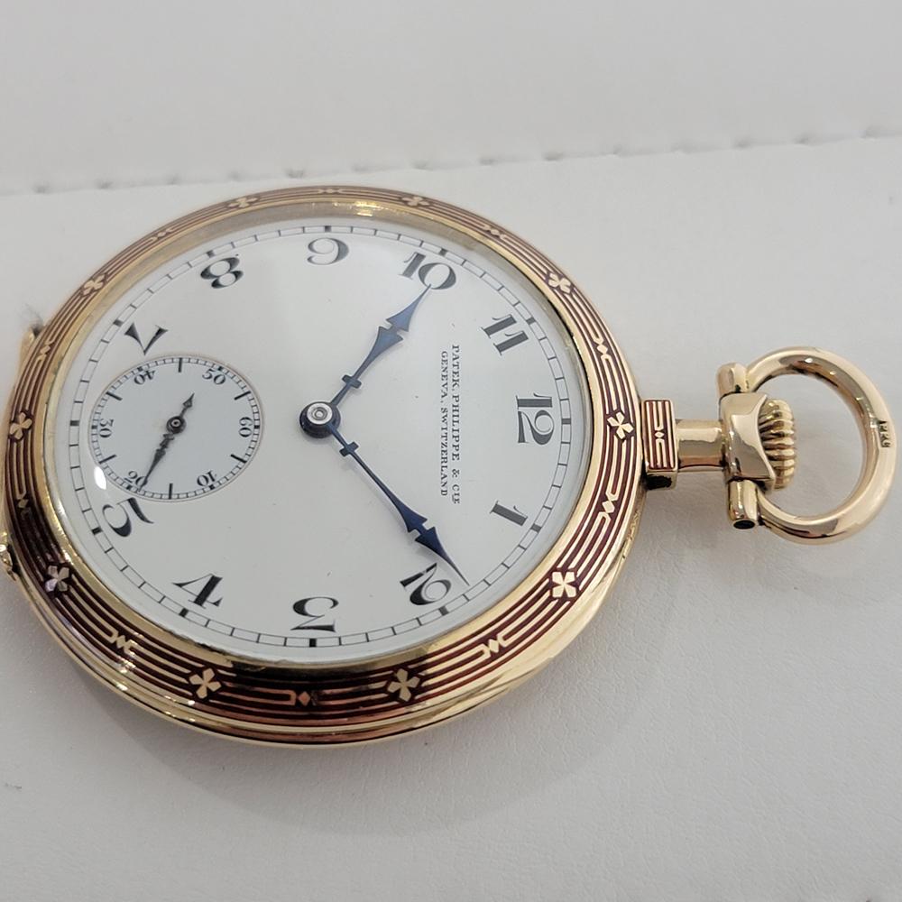 Patek Philippe 18k Solid Gold Enamel Pocket Watch 44MM 1920s All Original RA530 1