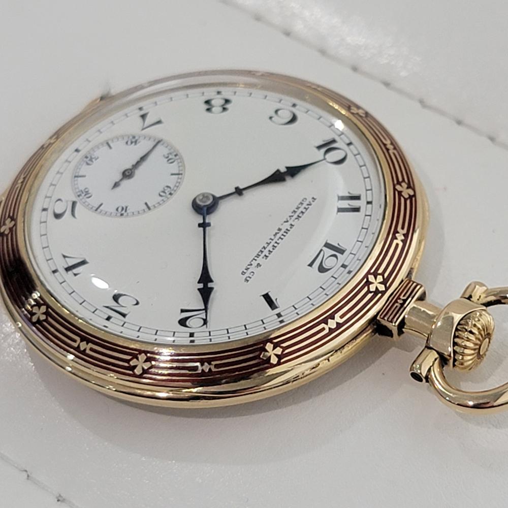 Patek Philippe 18k Solid Gold Enamel Pocket Watch 44MM 1920s All Original RA530 2