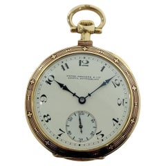 Patek Philippe 18k Solid Gold Enamel Pocket Watch 44MM 1920s All Original RA530