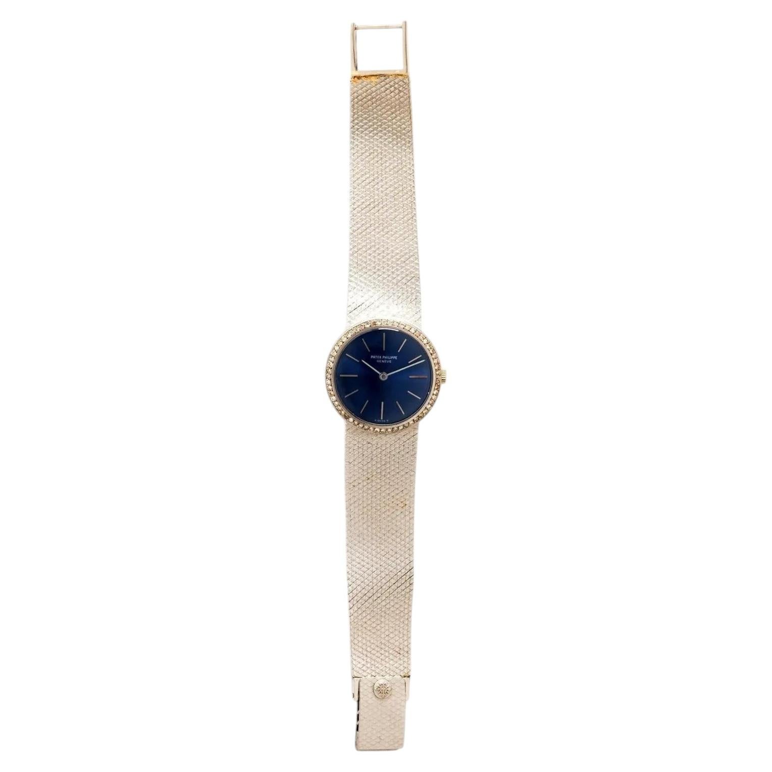 Reloj Patek Philippe de oro blanco de 18 quilates y diamantes en venta