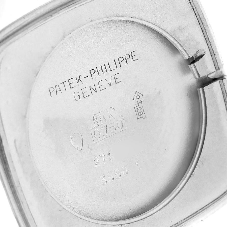 Vintage-Herrenuhr von Patek Philippe mit 18 Karat Weißgold und Silber Zifferblatt 3566 im Angebot 3