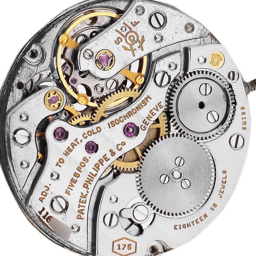 Vintage-Herrenuhr von Patek Philippe mit 18 Karat Weißgold und Silber Zifferblatt 3566 im Angebot 4