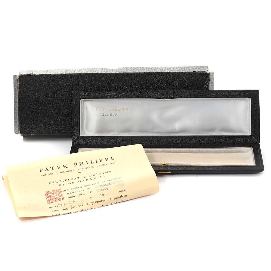Patek Philippe 18k Weißgold Texturiertes Zifferblatt Vintage Herrenuhr 3553 Box Papiere, Vintage im Angebot 9