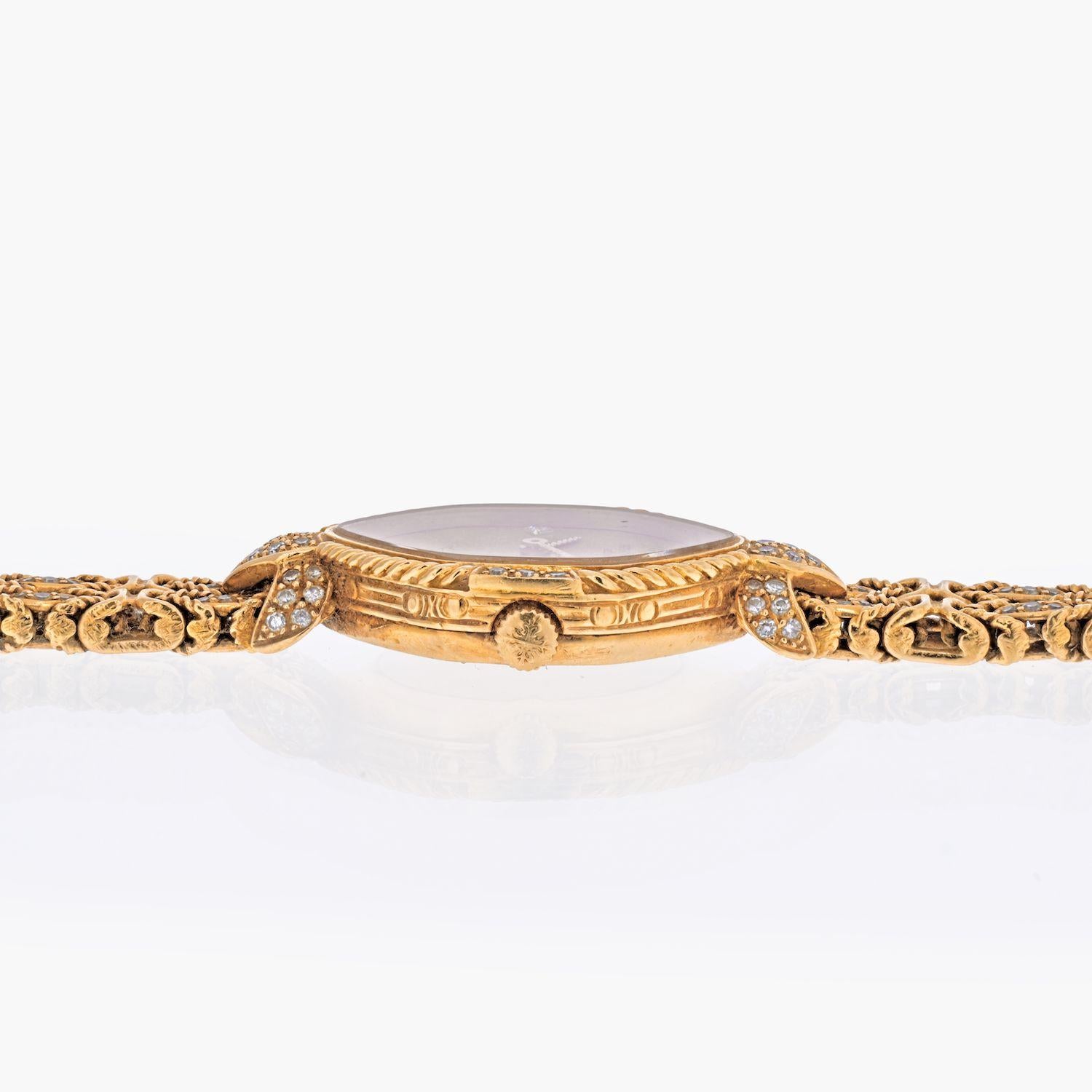 Patek Philippe 18K Gelbgold 1970's Ref 4582/001 Diamant-Armband Damenuhr im Zustand „Gut“ in New York, NY