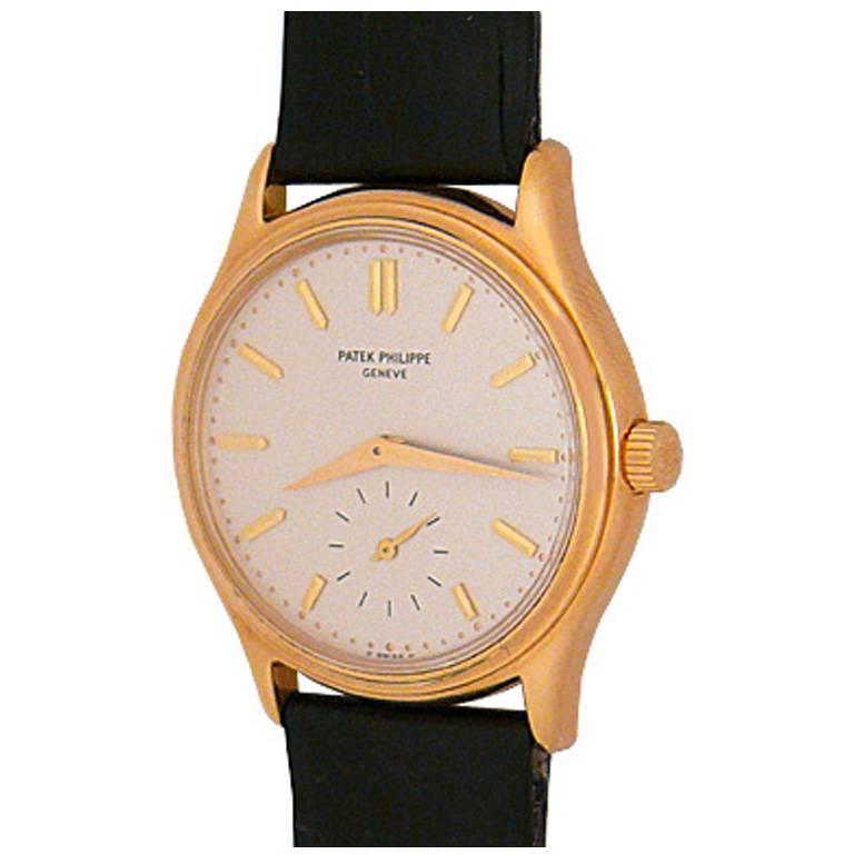 Patek Philippe 18k Yellow Gold Calatrava Manual Wristwatch Ref 3923