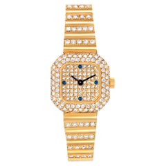 Patek Philippe 18K Yellow Gold Diamond Sapphire Cocktail Ladies Watch 4628