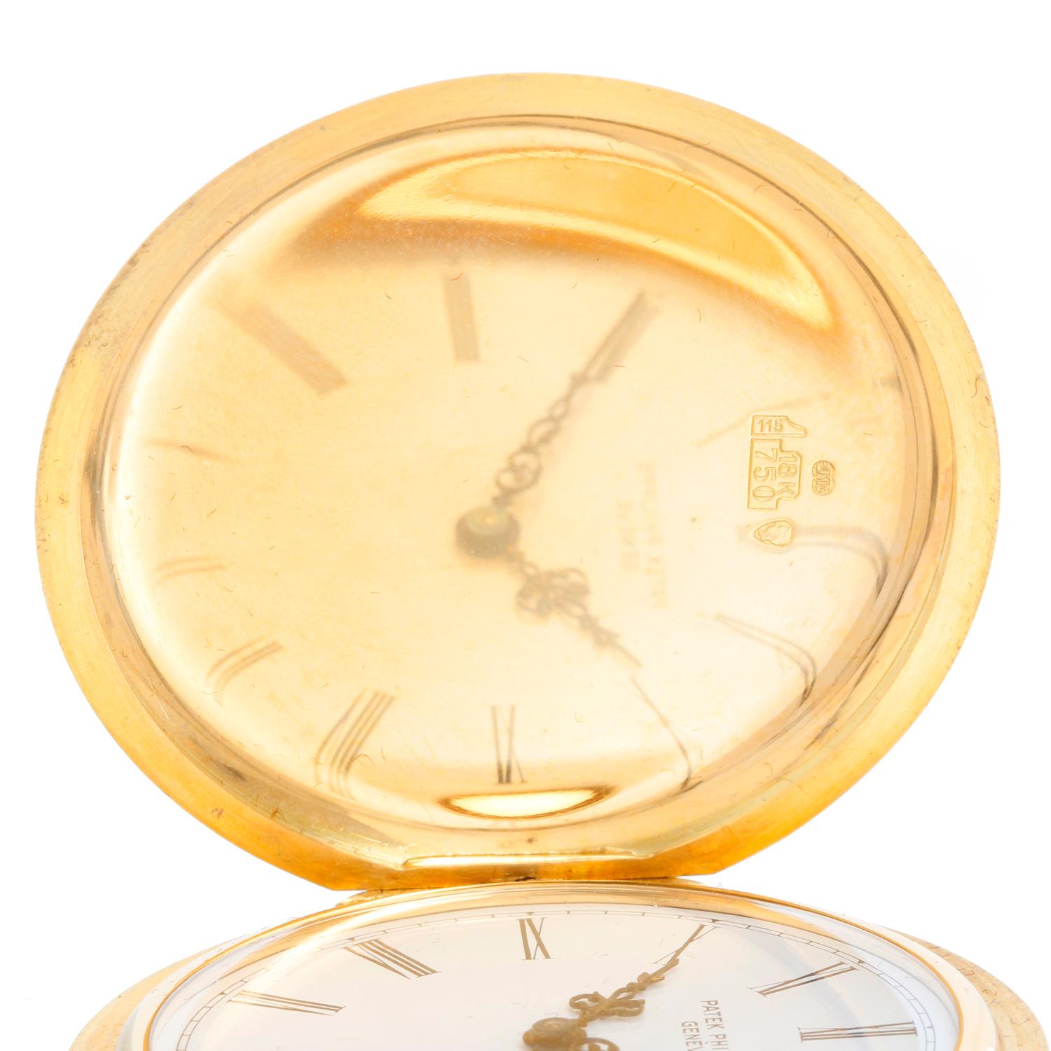 Patek Philippe 18K Yellow Gold Hunter Case Pocket Watch Ref 865 In Excellent Condition For Sale In Dallas, TX
