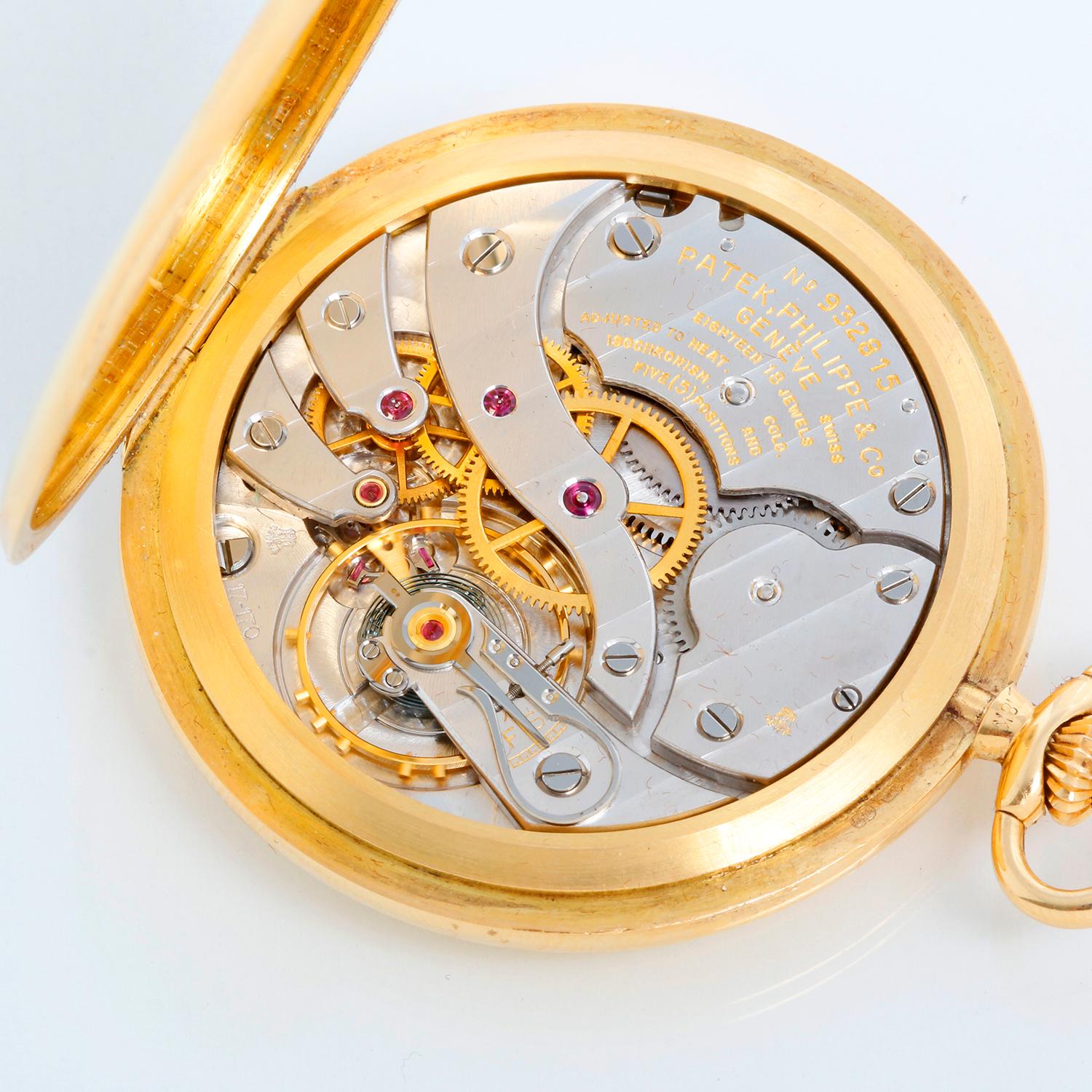 Patek Philippe 18K Yellow Gold Hunter Case Pocket Watch Ref 865 For Sale 1