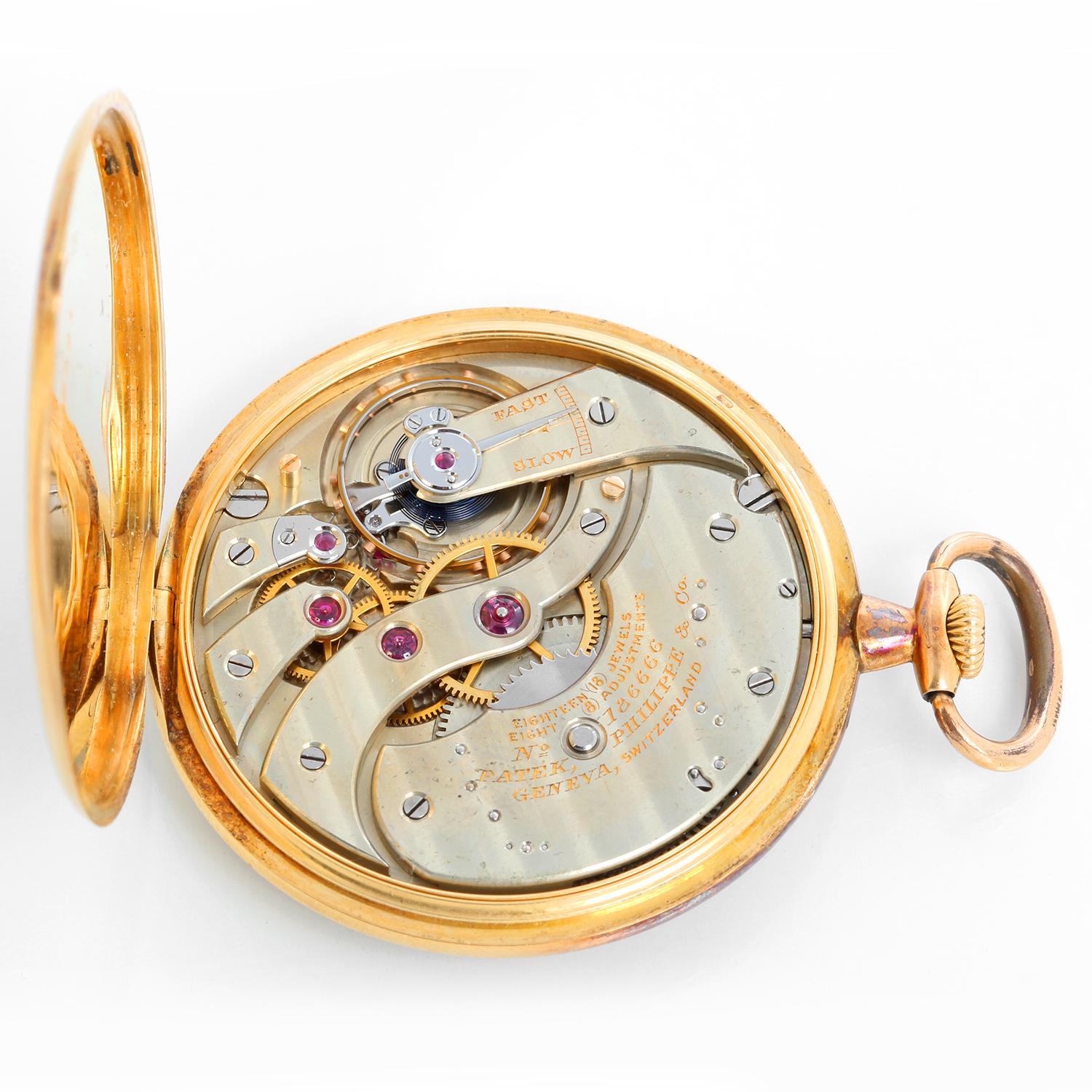 Patek Philippe 18K Yellow Gold Open Face Pocket Watch In Excellent Condition In Dallas, TX