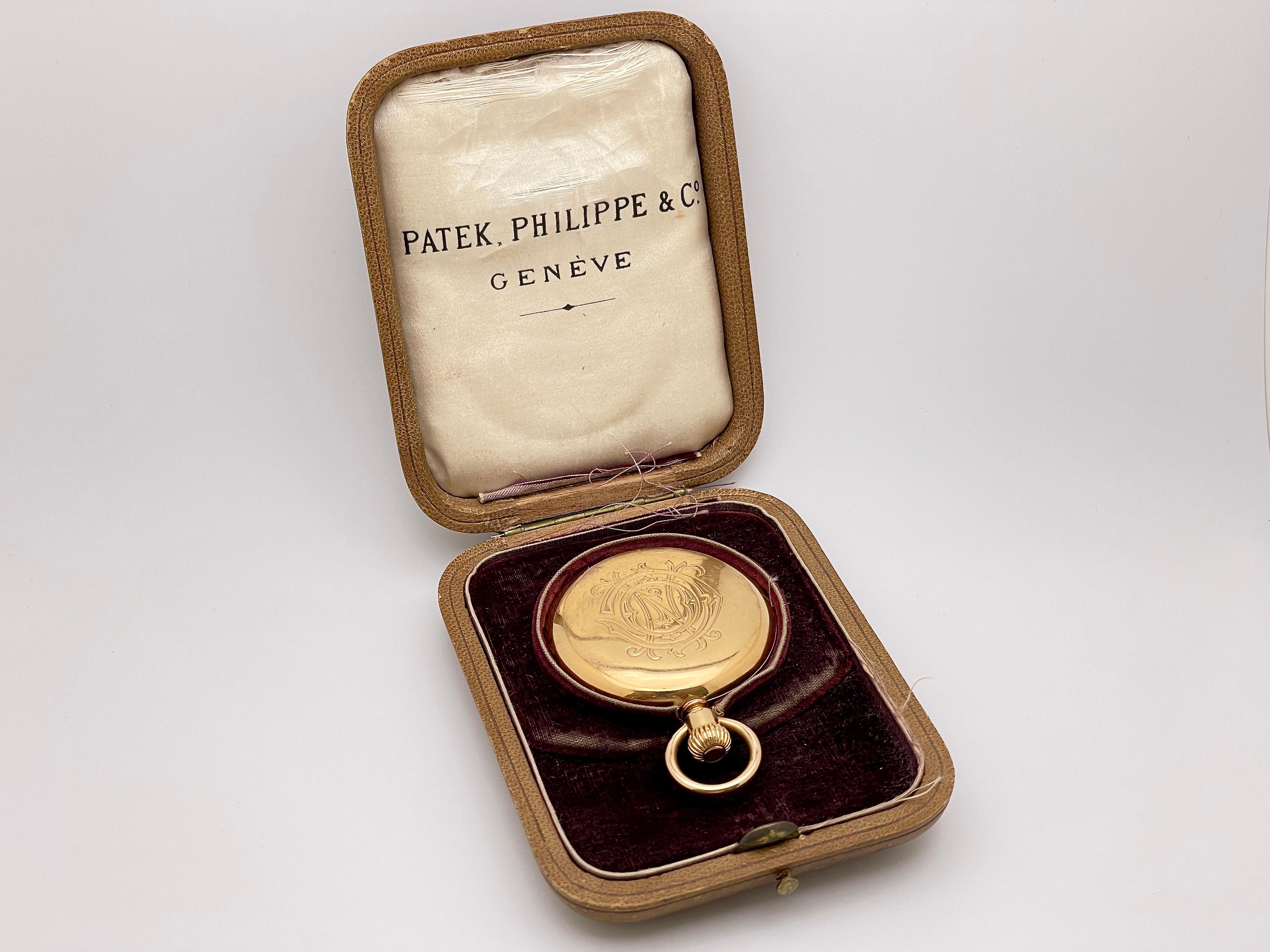 Patek Philippe 18K Yellow Gold Pocket Watch Circa 1878 And Original Certificate For Sale 8