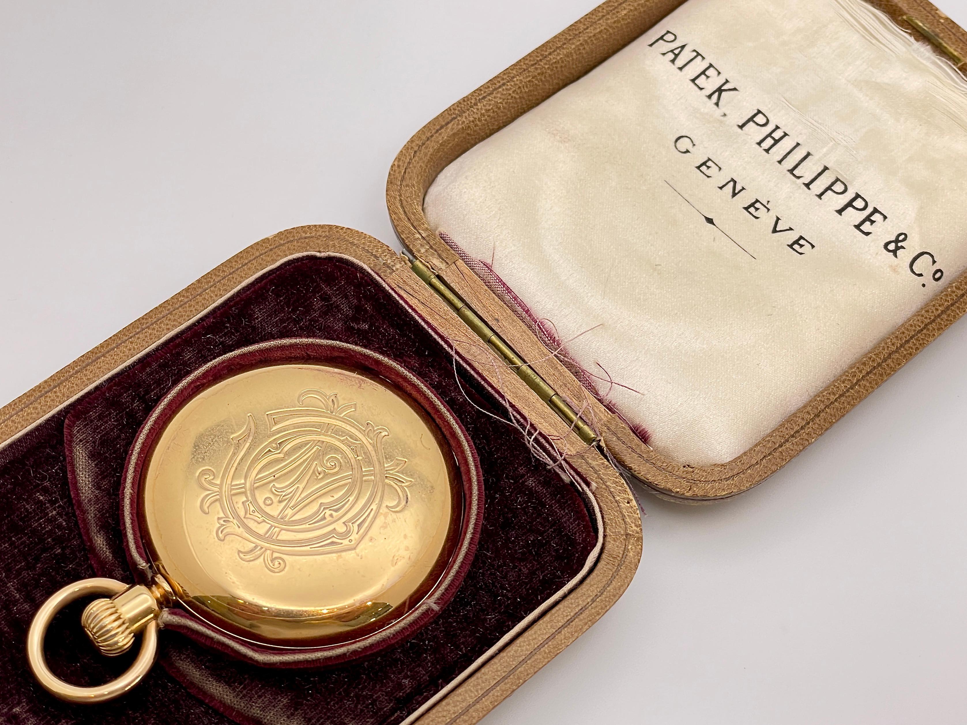 Patek Philippe 18K Yellow Gold Pocket Watch Circa 1878 And Original Certificate For Sale 9