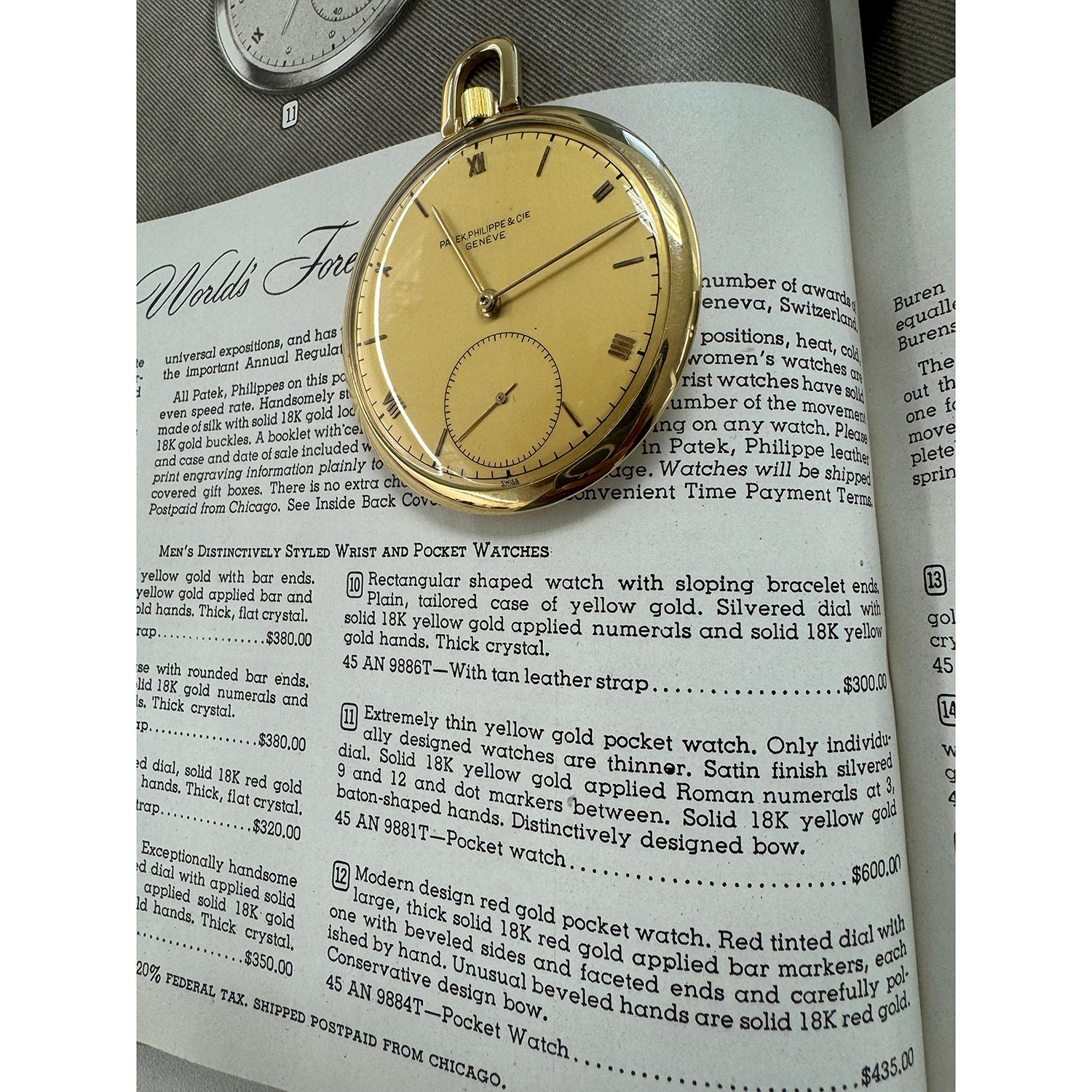 Patek Philippe 18K Yellow Gold Pocket Watch Presentation from Montgomery Ward 6