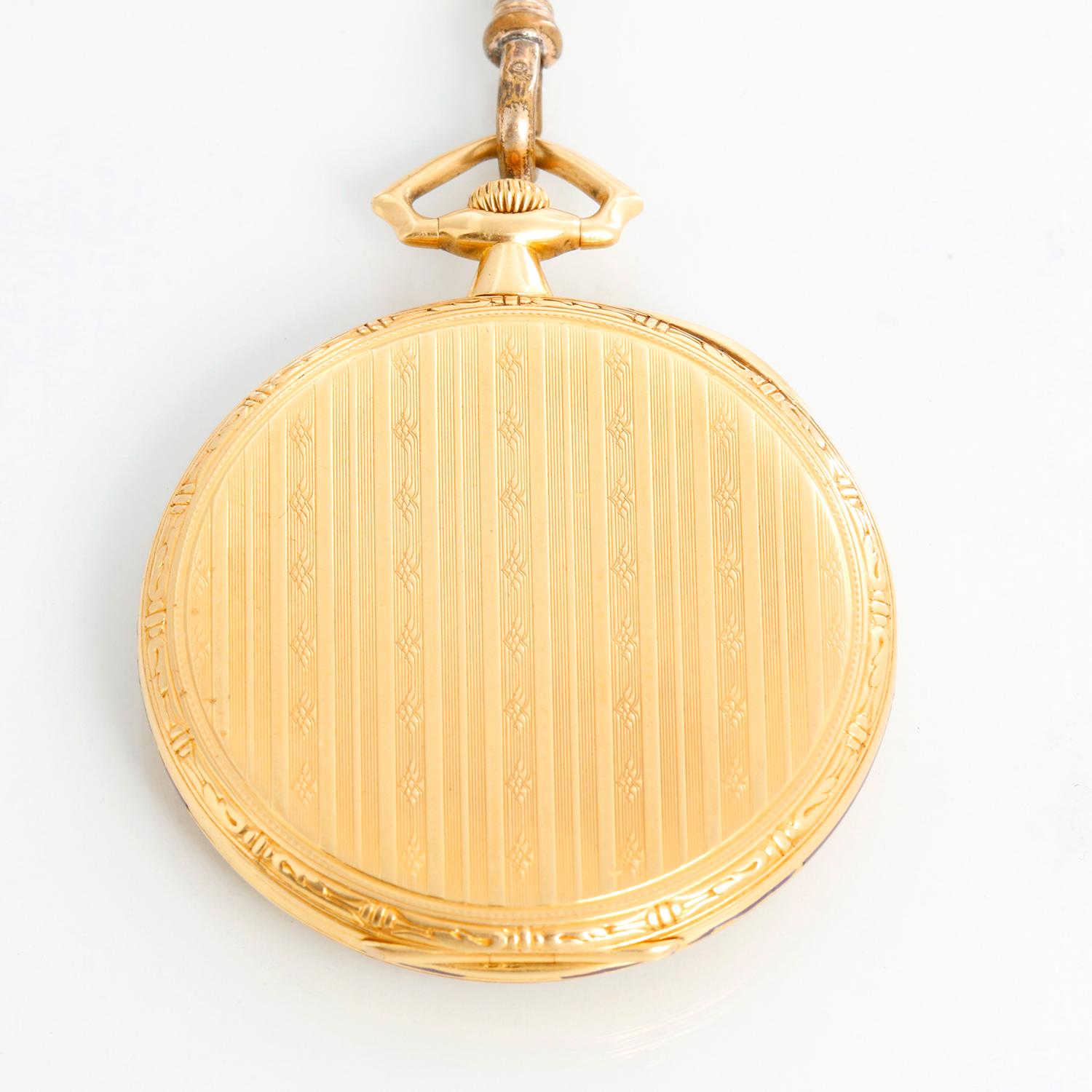 Taschenuhr aus 18 Karat Gelbgold von Patek Philippe mit Bleistift und Kette Herren im Angebot