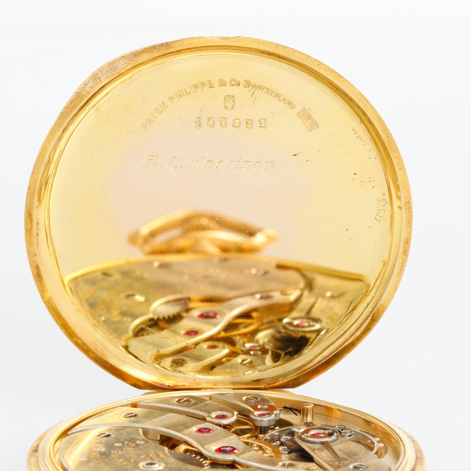 Patek Philippe Montre de poche en or jaune 18 carats avec crayon et chaîne Pour hommes en vente