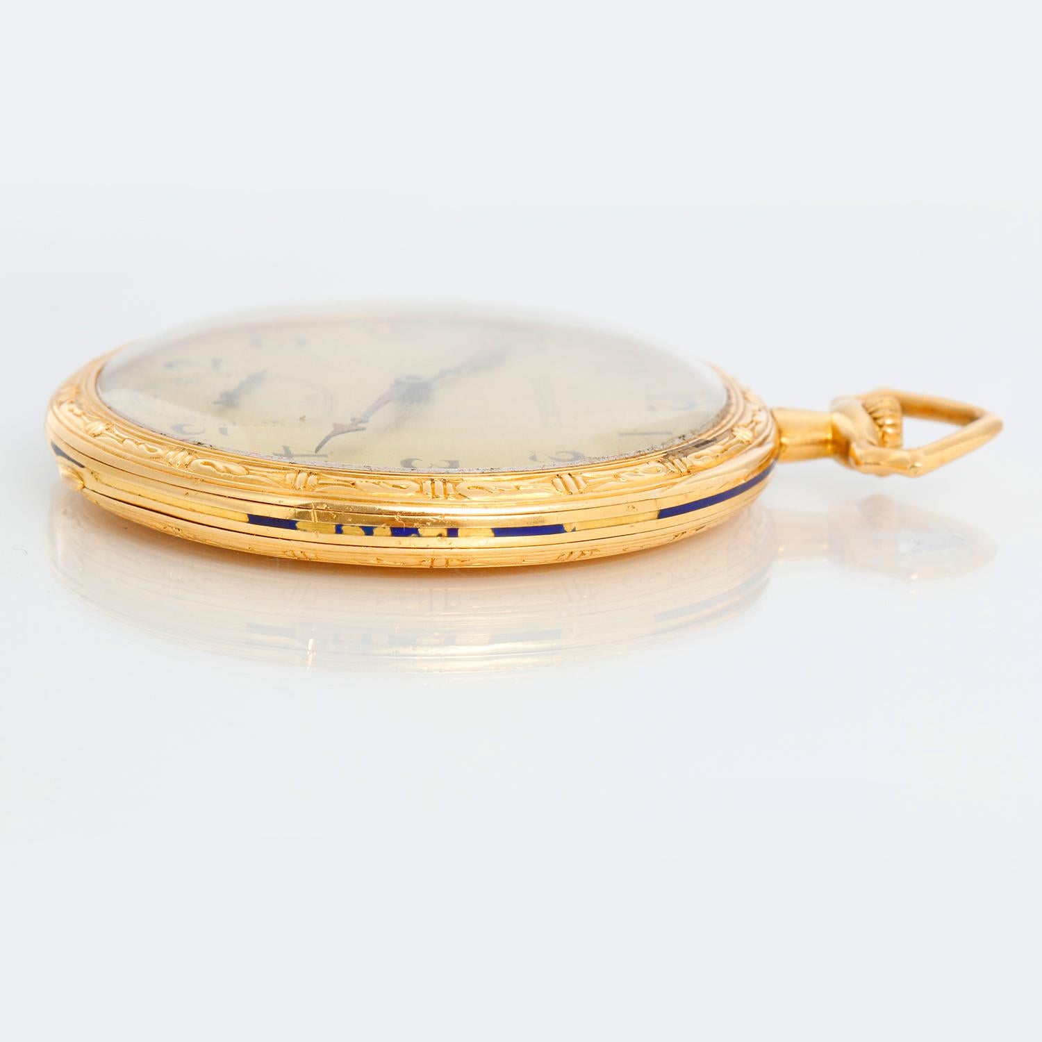 Patek Philippe 18K Yellow Gold Pocket Watch with Pencil & Chain For Sale 1