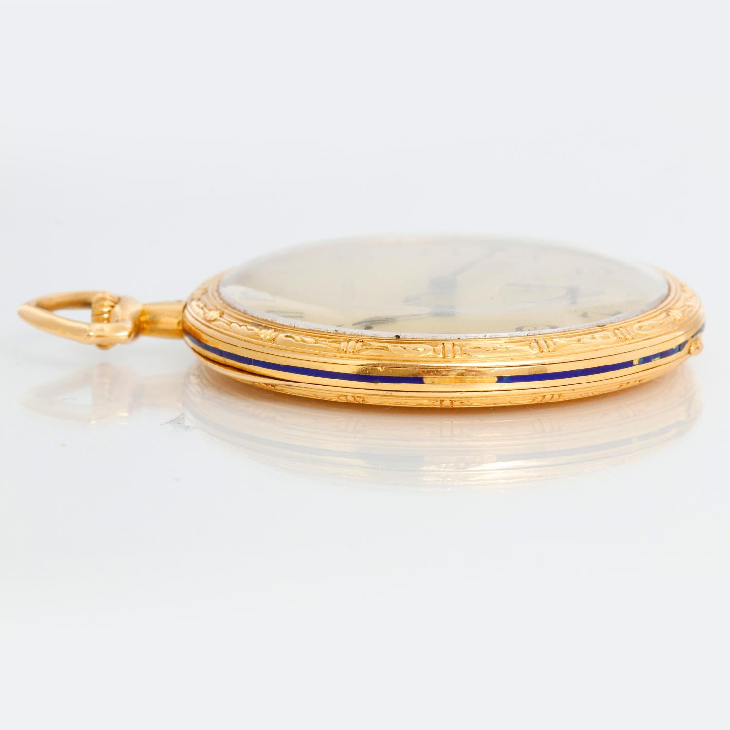 Patek Philippe 18K Yellow Gold Pocket Watch with Pencil & Chain For Sale 2