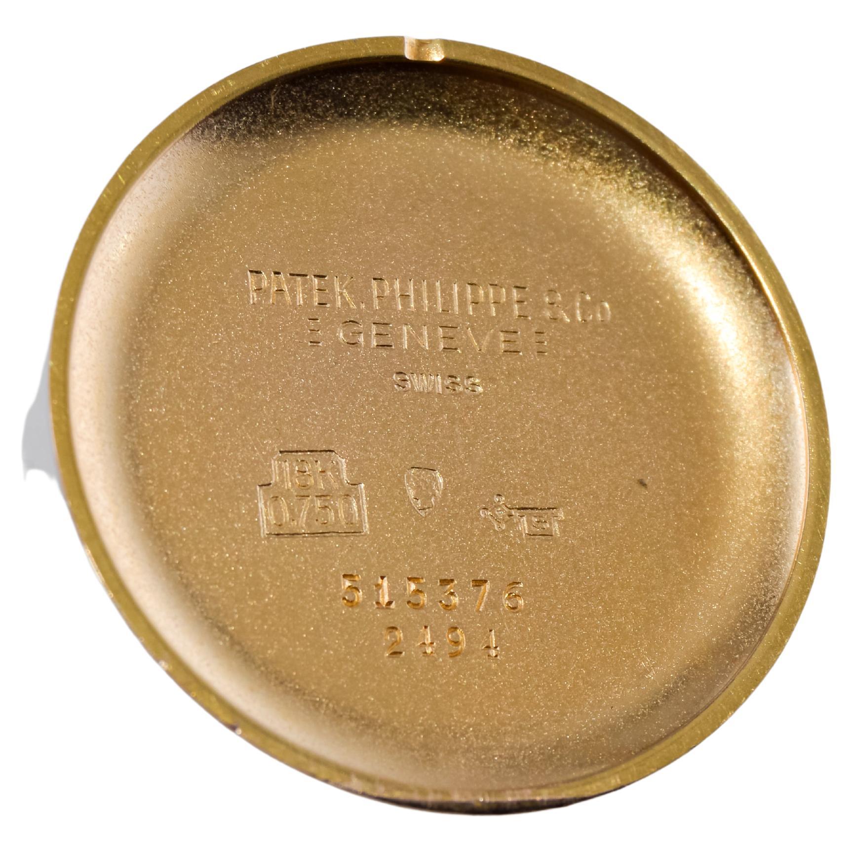 Patek Philippe 18 carats Cadran rond Art déco en or rose avec cadran d'origine des années 1940 en vente 8