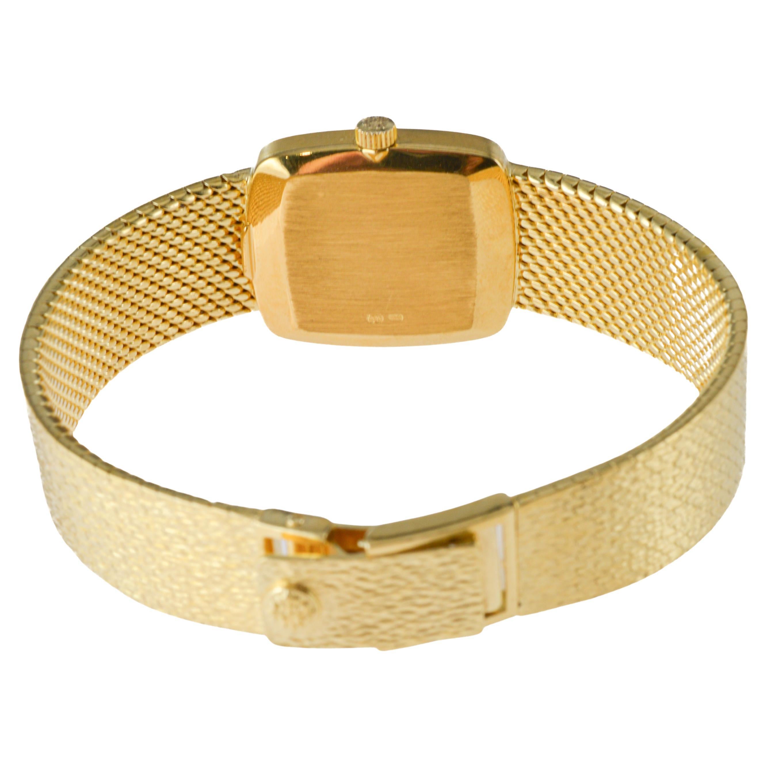 Patek Philippe 18Kt Solid Gold Dress Watch circa 1980's with Original Bracelet For Sale 11
