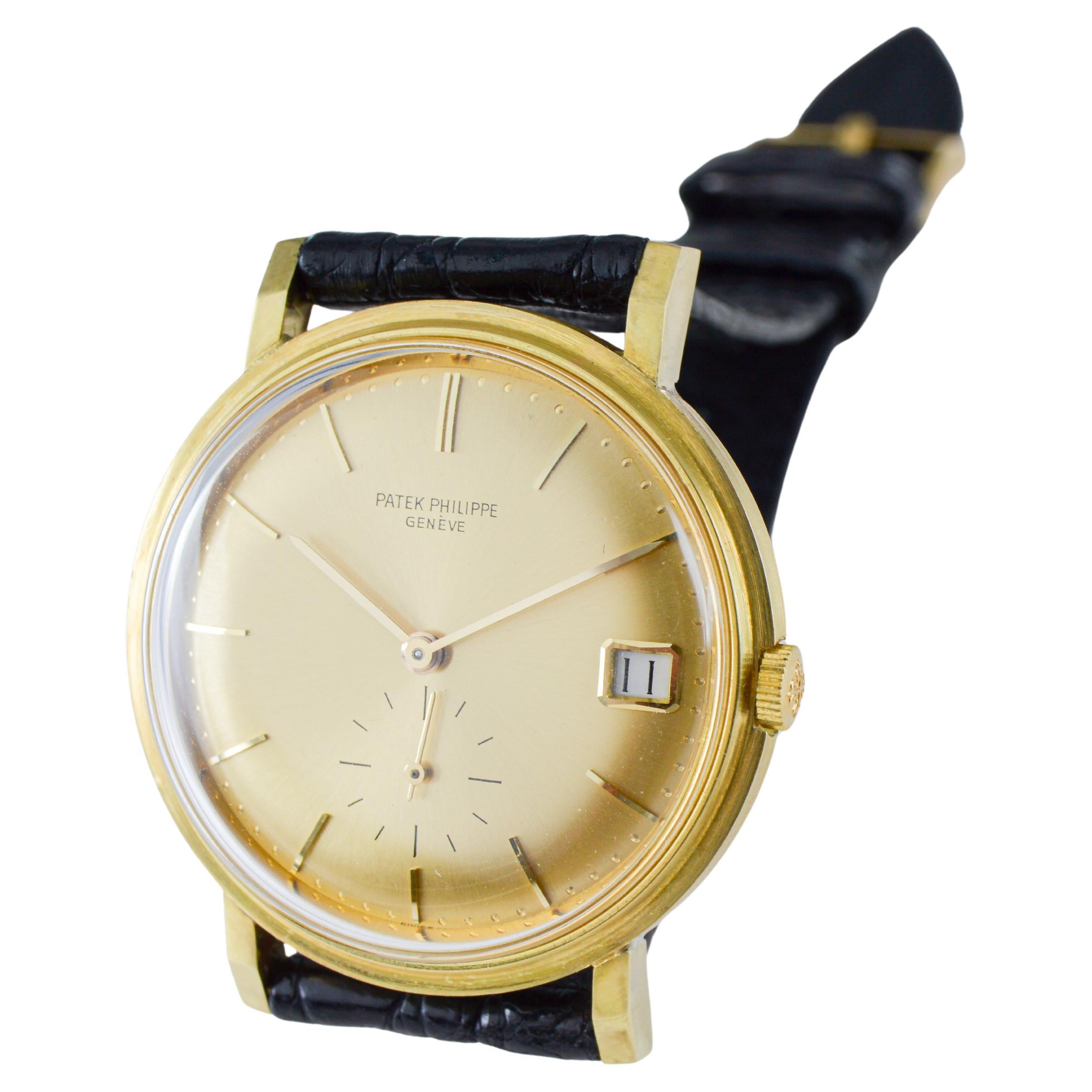 Patek Philippe Orologio da sera in oro massiccio 18Kt con eccezionale quadrante d'oro circa 1960 in vendita 5