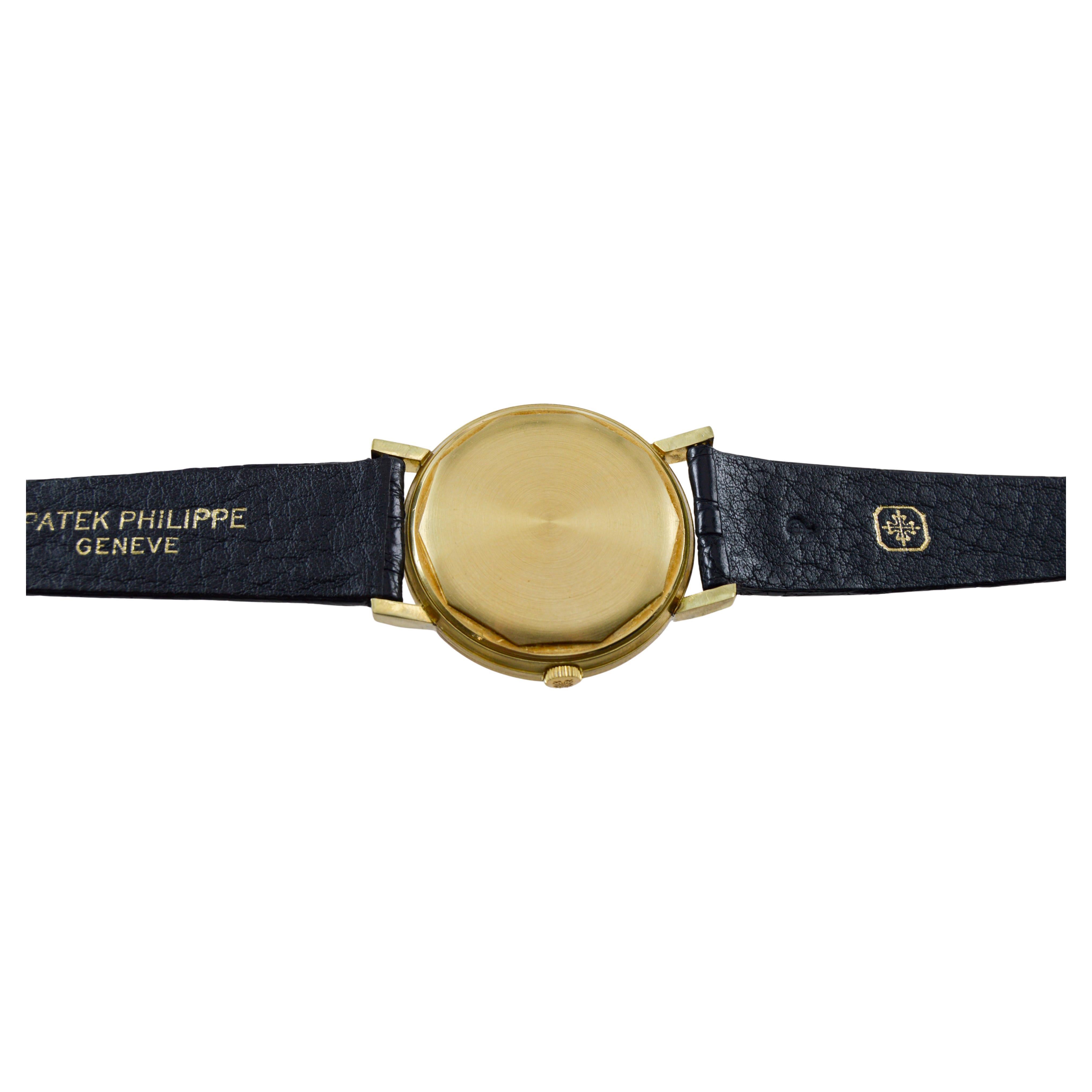 Patek Philippe Orologio da sera in oro massiccio 18Kt con eccezionale quadrante d'oro circa 1960 in vendita 6