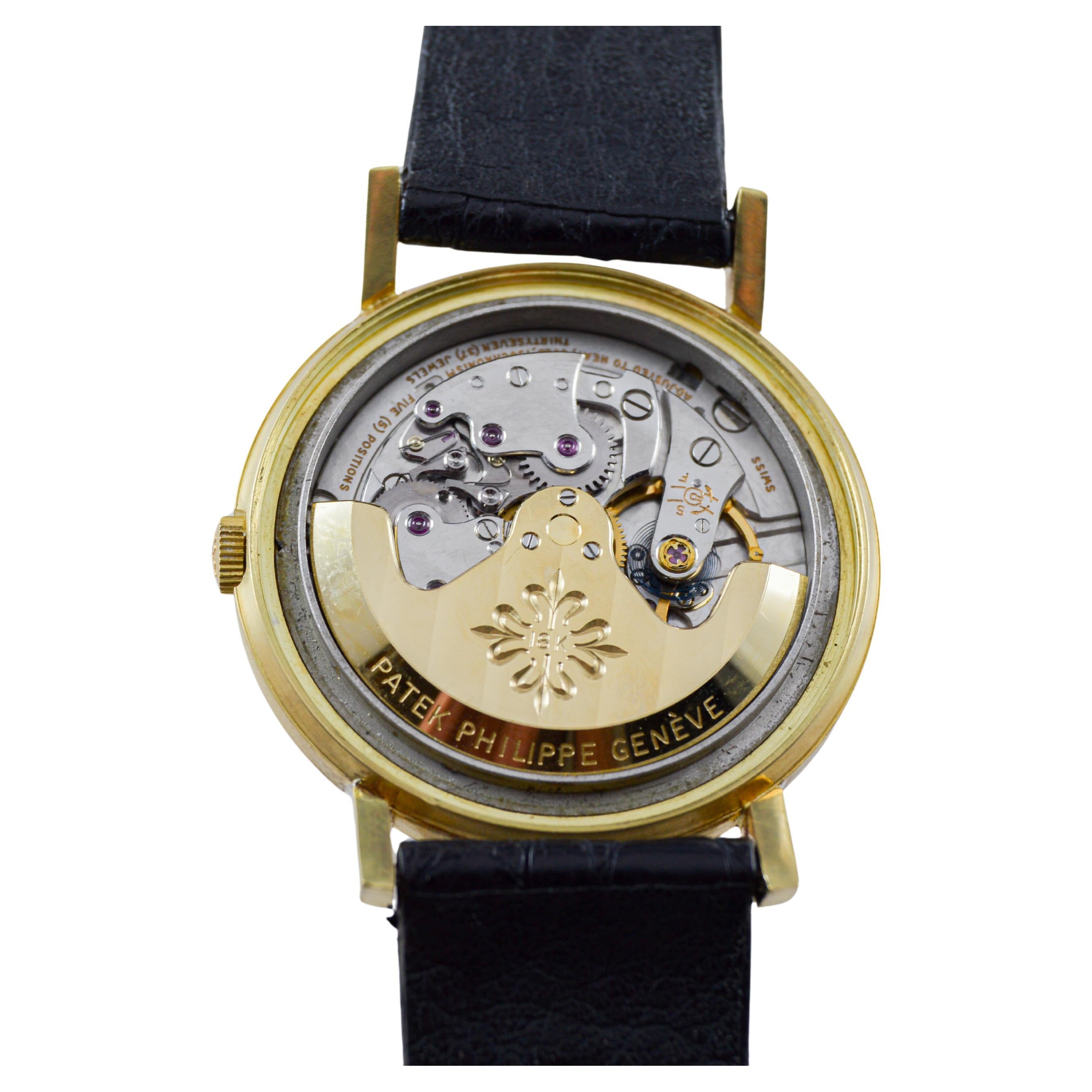 Patek Philippe Orologio da sera in oro massiccio 18Kt con eccezionale quadrante d'oro circa 1960 in vendita 8