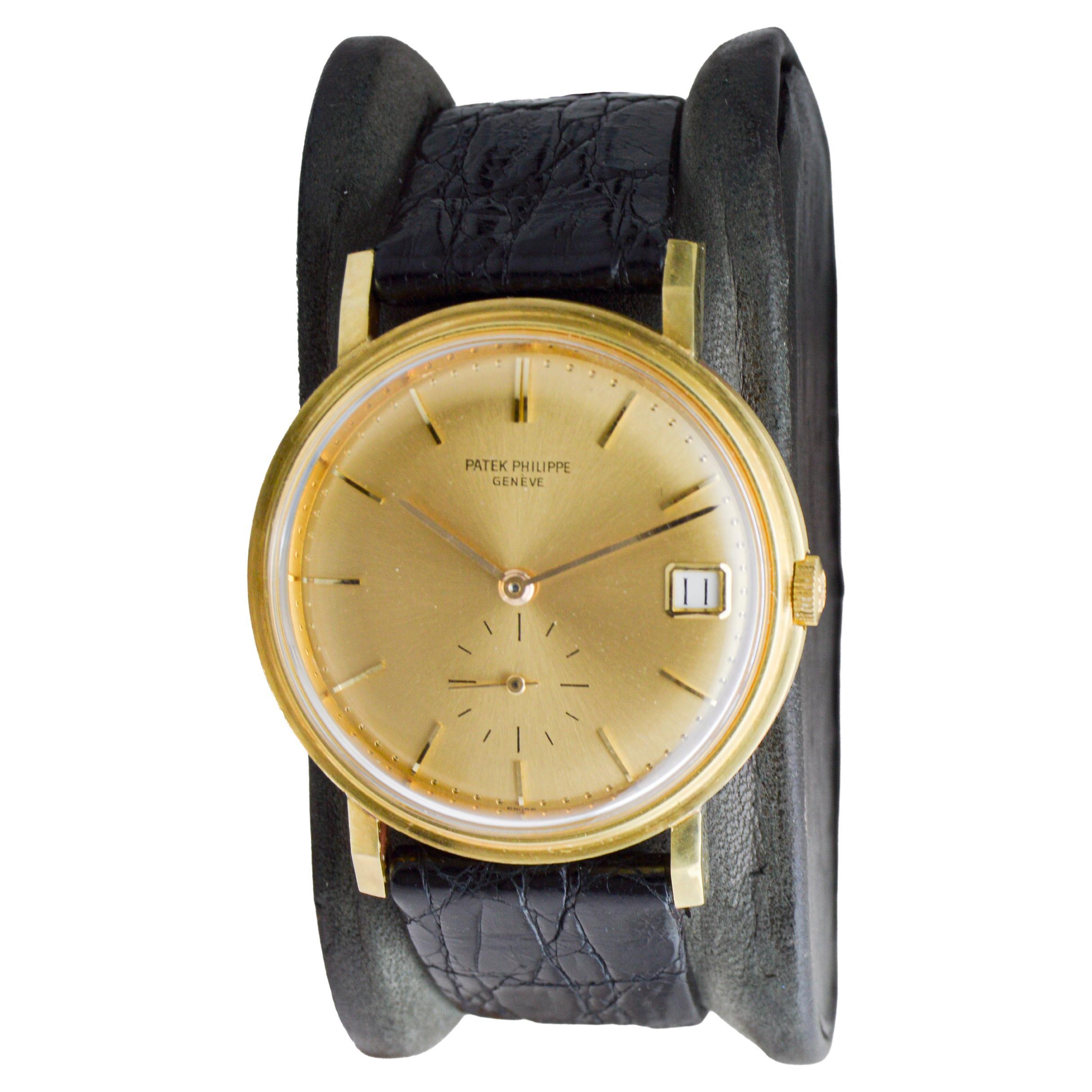 Patek Philippe Orologio da sera in oro massiccio 18Kt con eccezionale quadrante d'oro circa 1960 in vendita 1