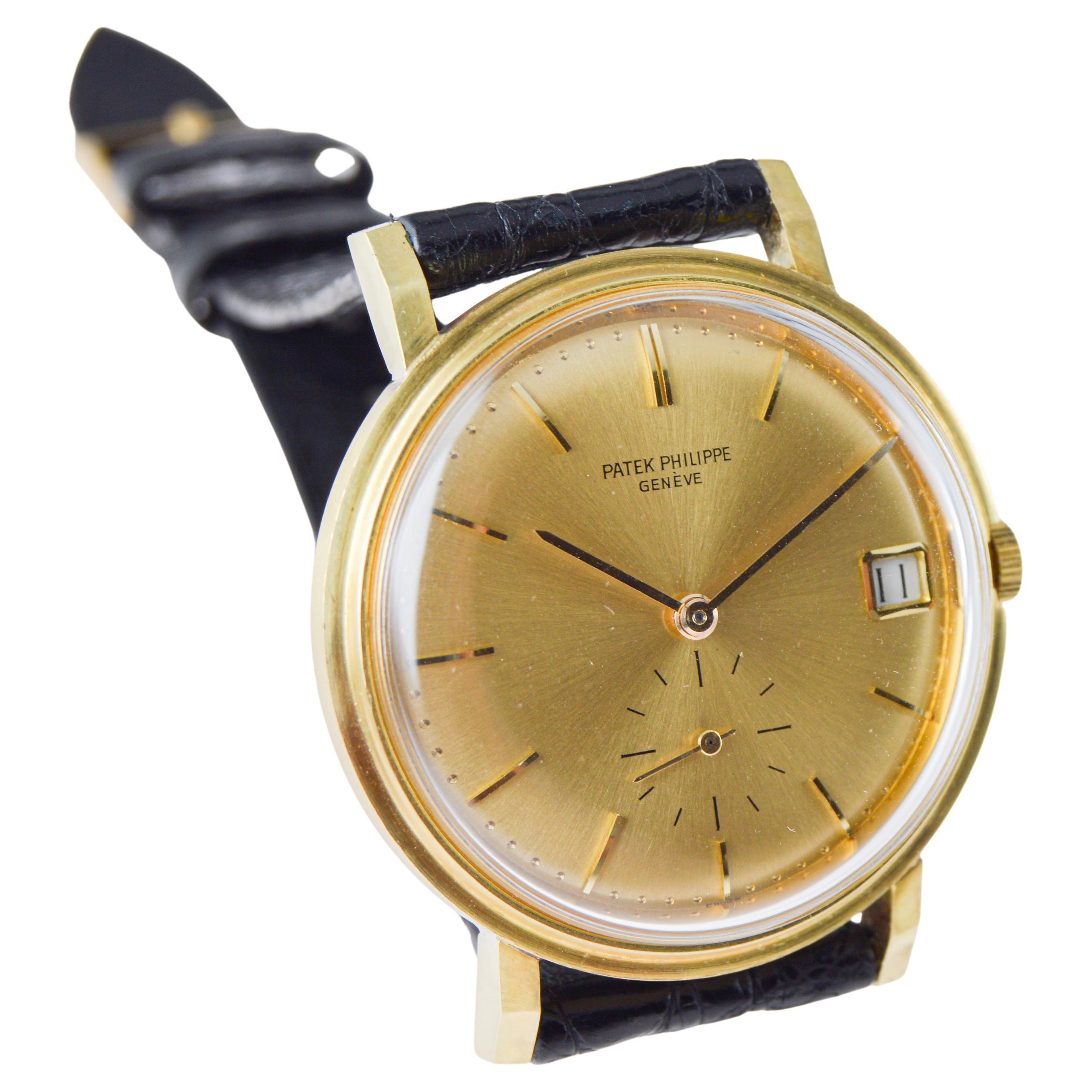 Patek Philippe Orologio da sera in oro massiccio 18Kt con eccezionale quadrante d'oro circa 1960 in vendita 3