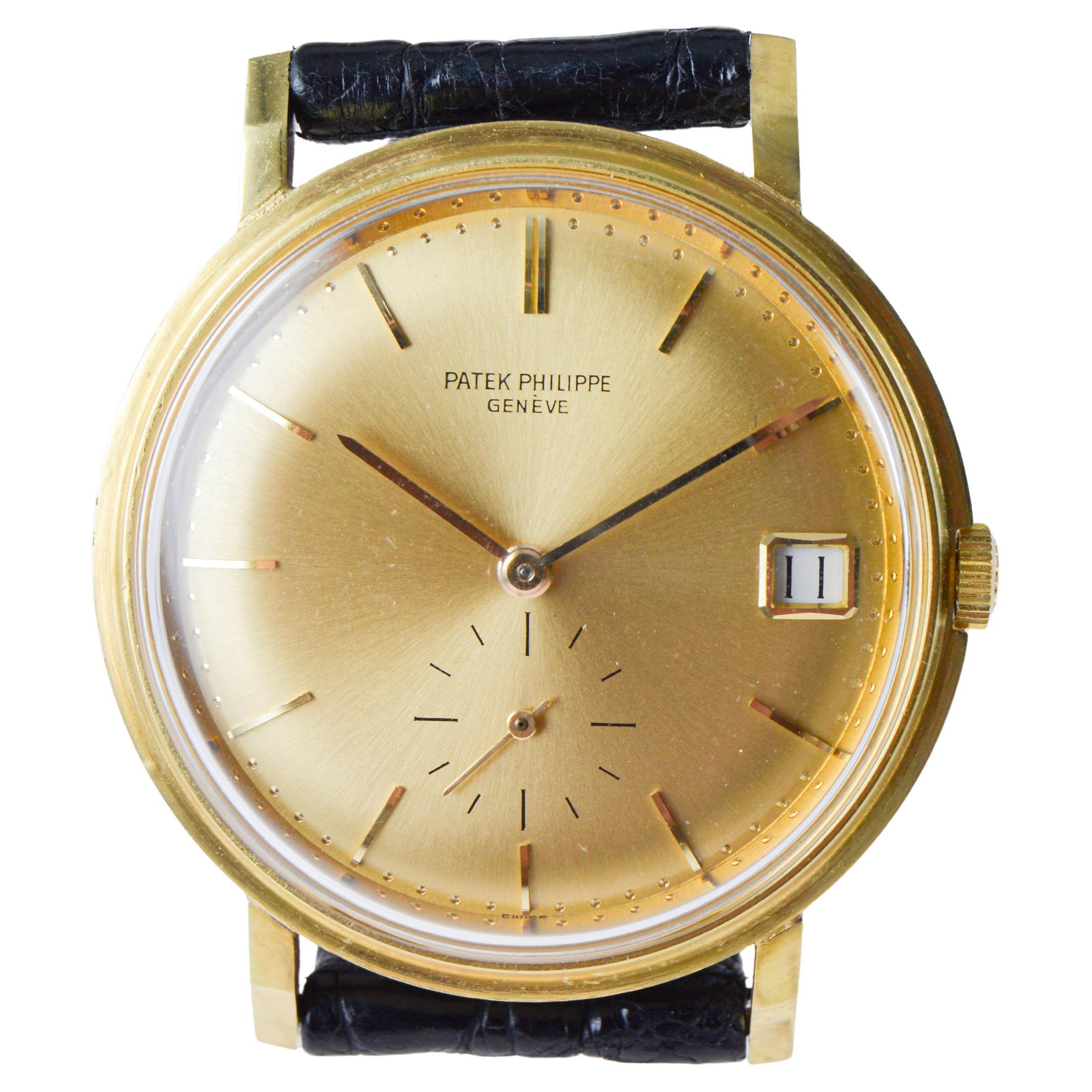 Patek Philippe Orologio da sera in oro massiccio 18Kt con eccezionale quadrante d'oro circa 1960 in vendita 4