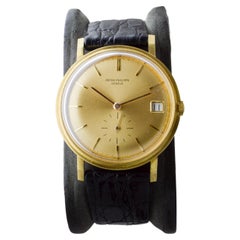Patek Philippe 18Kt Solid Gold Dress Watch with Exceptional Gold Dial circa 1960
