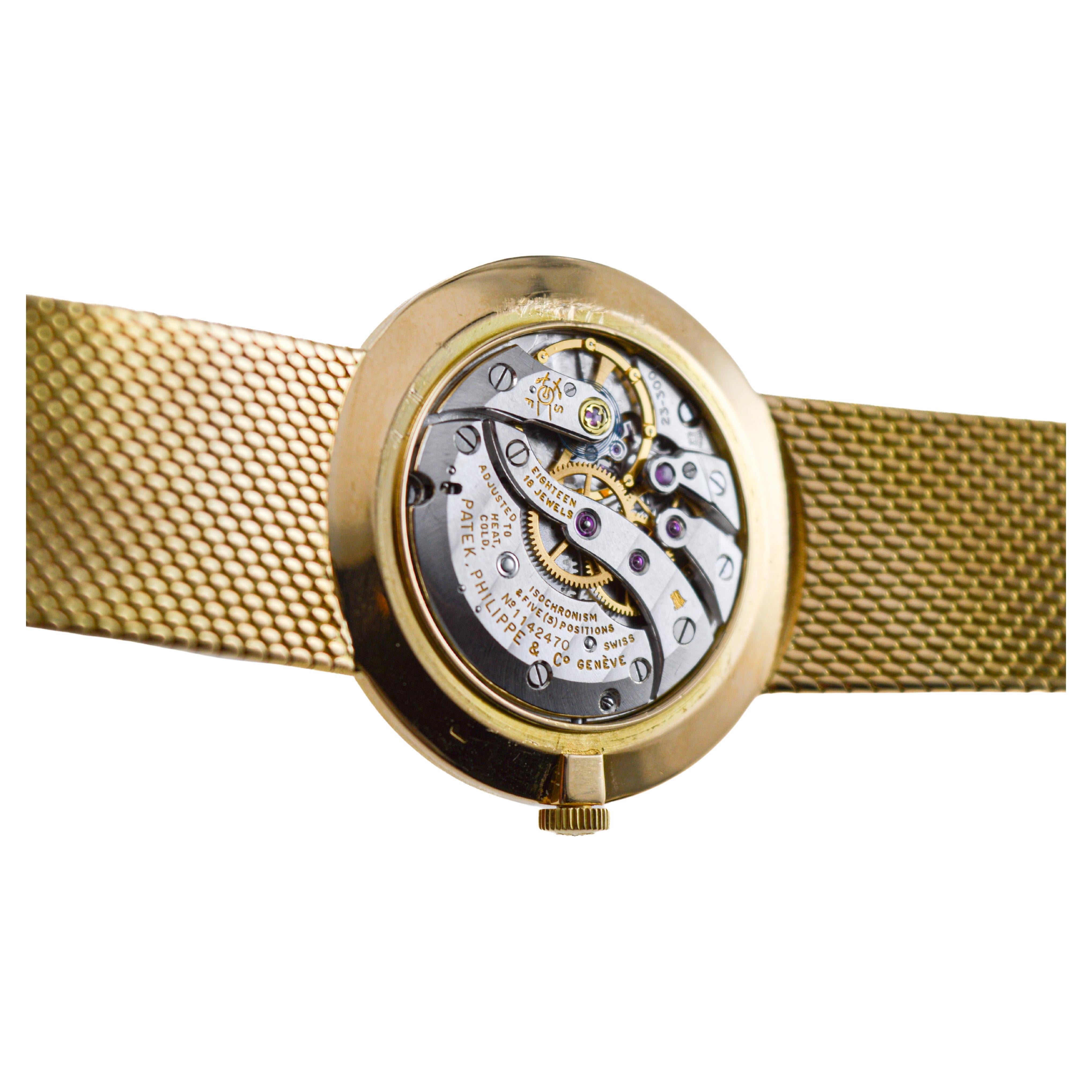 Patek Philippe 18Kt Solid Gold Dress Watch with Original Dial and Bracelet 1960 For Sale 10