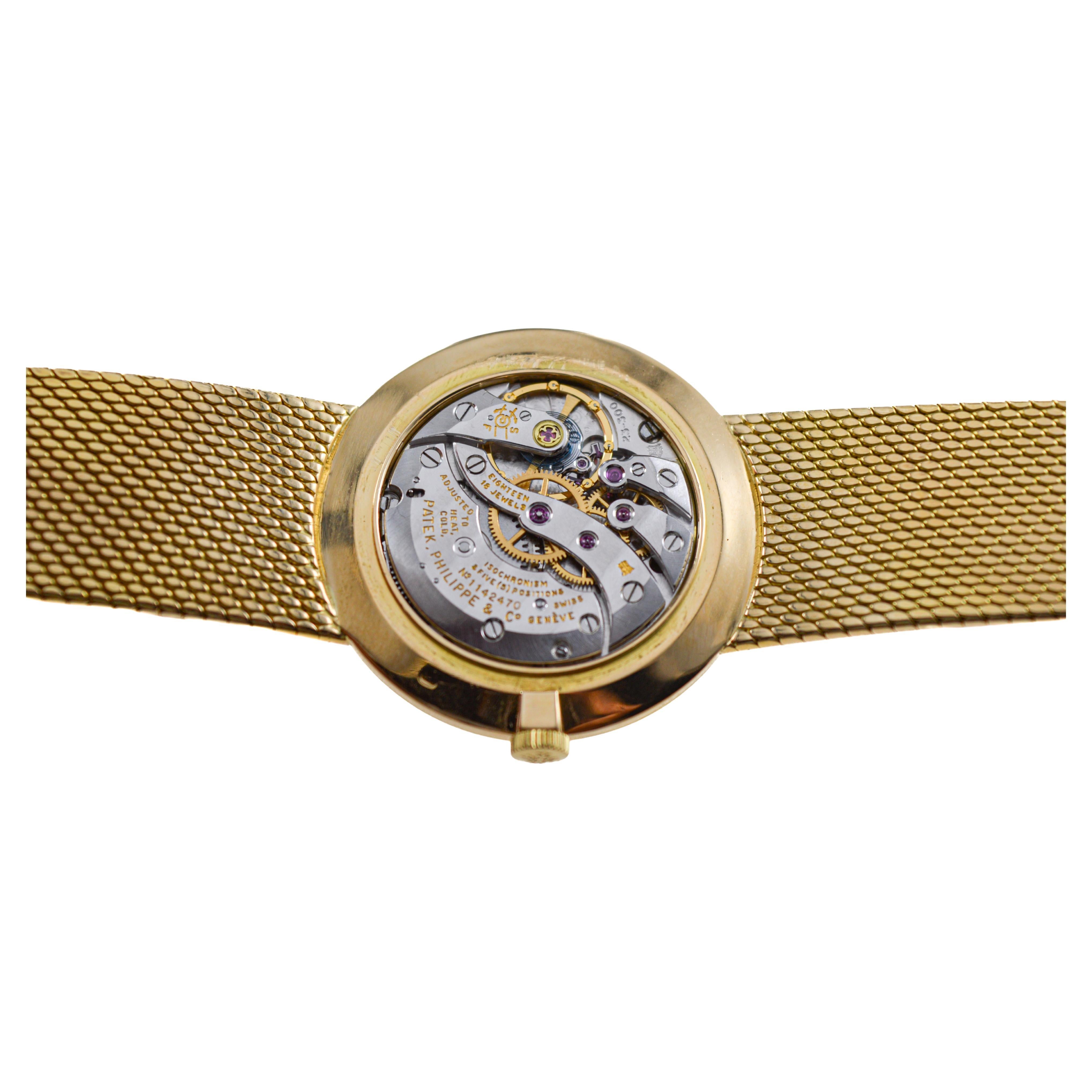 Patek Philippe 18Kt Solid Gold Dress Watch with Original Dial and Bracelet 1960 For Sale 11