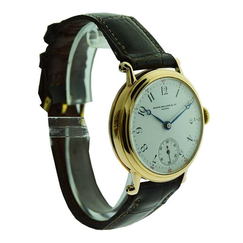 Patek Philippe 18 Karat Solid Gold Wristwatch, circa 1890s In Excellent Condition In Long Beach, CA