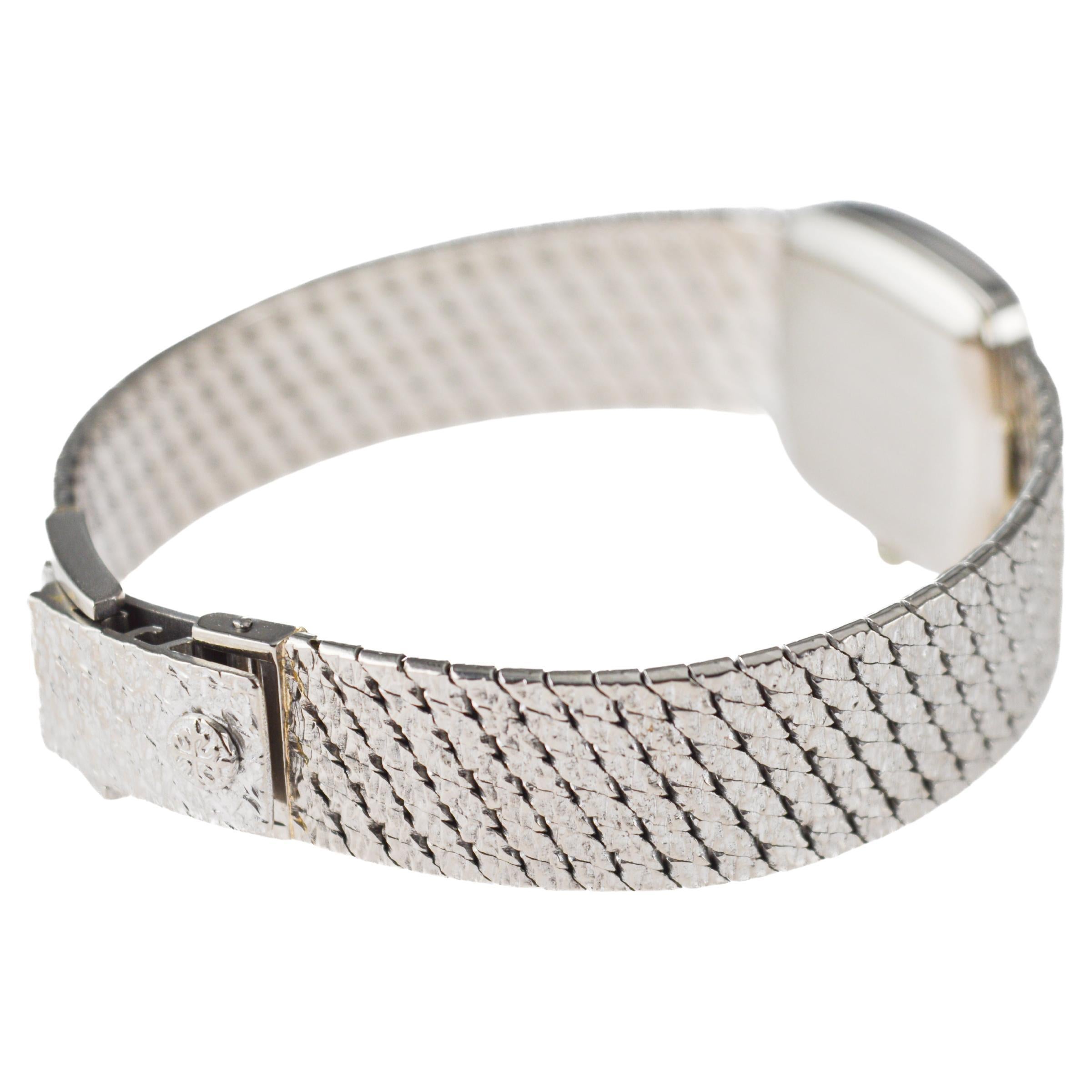 Patek Philippe 18Kt Solid White Gold Ladies Dress Watch circa 1970's For Sale 5