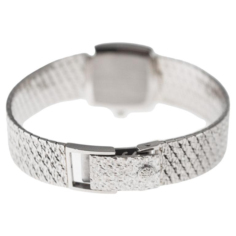 Patek Philippe 18Kt Solid White Gold Ladies Dress Watch circa 1970's For Sale 6