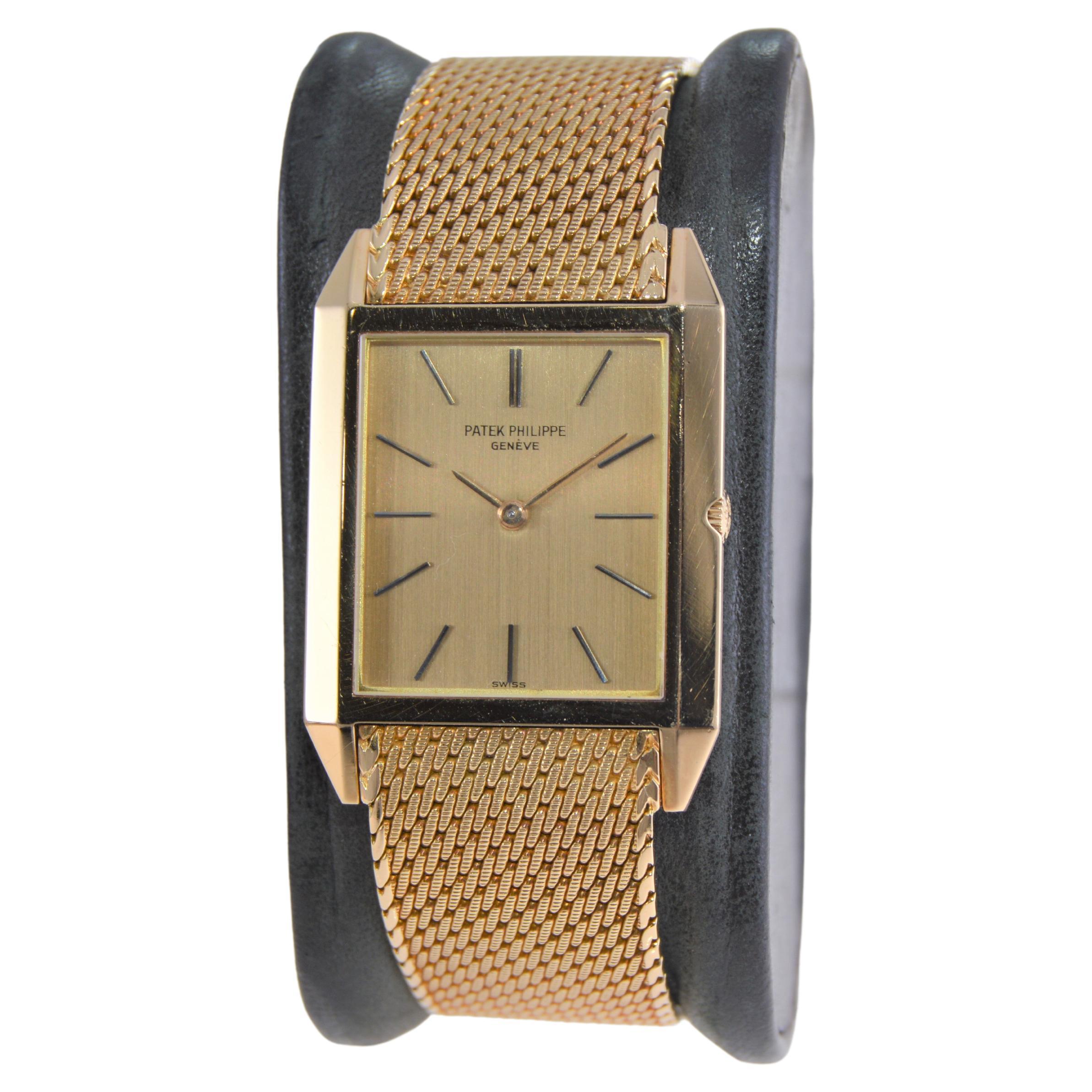 Patek Philippe 18Kt. Solid Yellow Gold Bracelet Watch 1980's with Original Dial For Sale