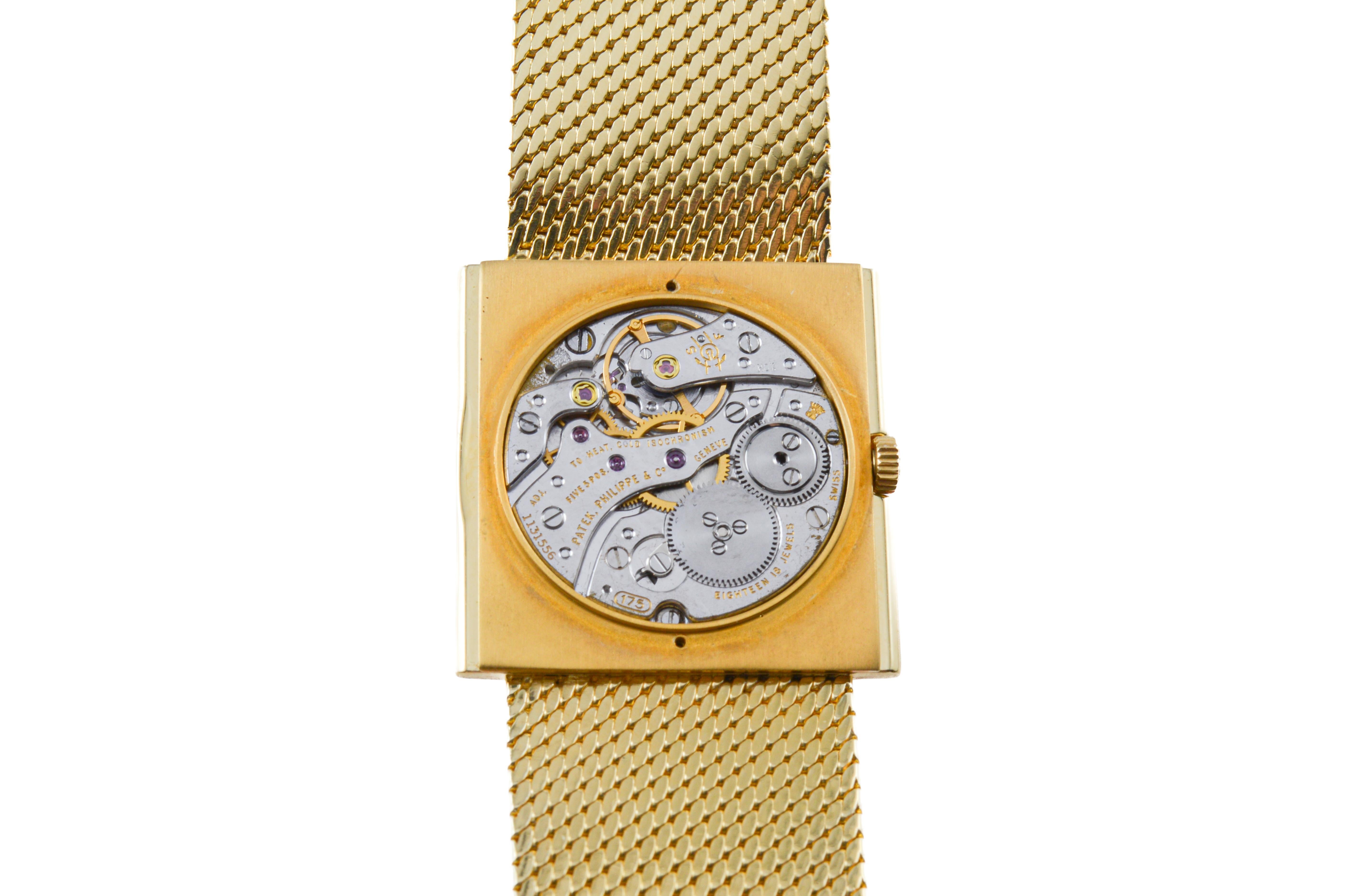 Patek Philippe 18Kt Solid Yellow Gold Dress Watch circa 1980's For Sale 9