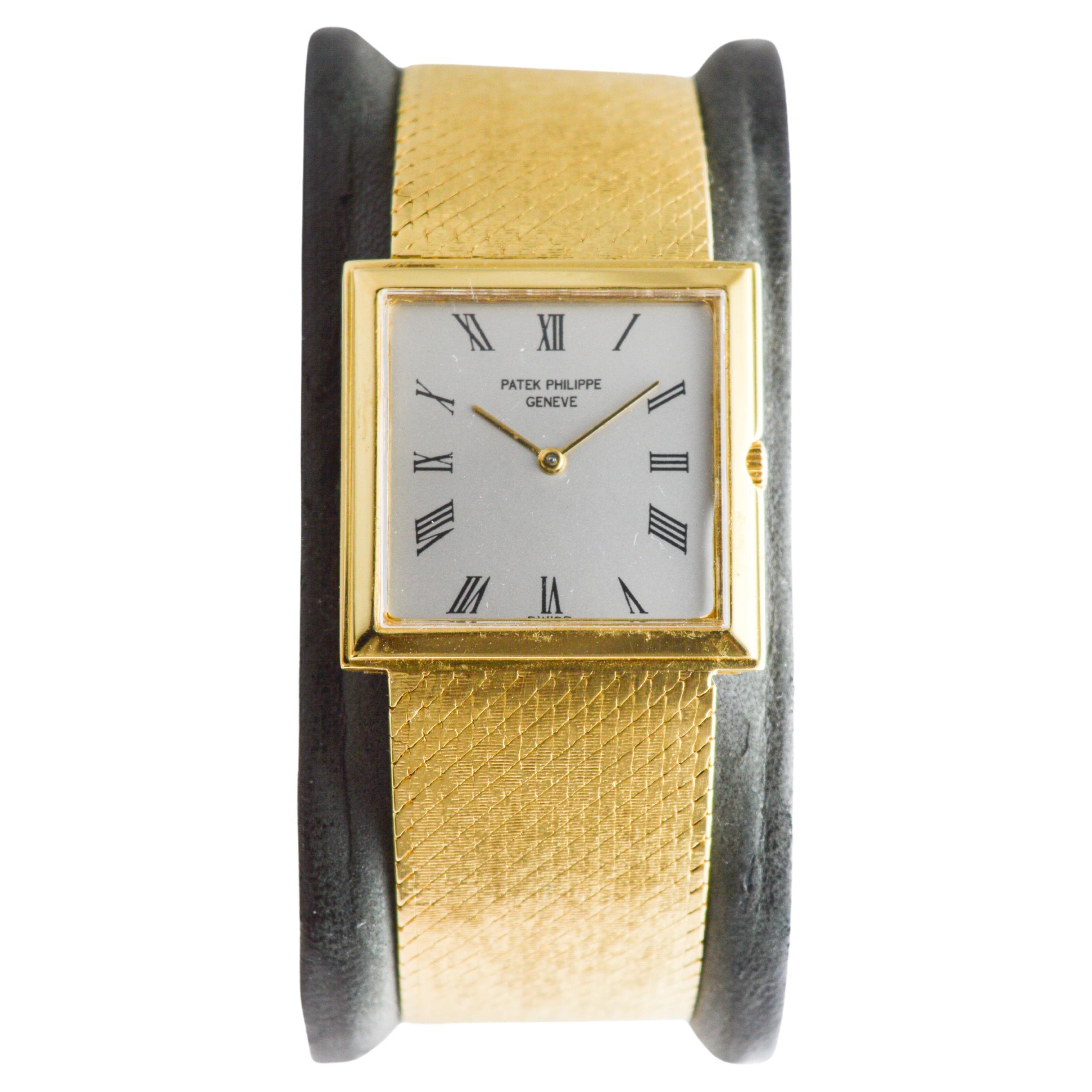 Patek Philippe 18Kt massivem Gelbgold Kleid Uhr circa 1980's