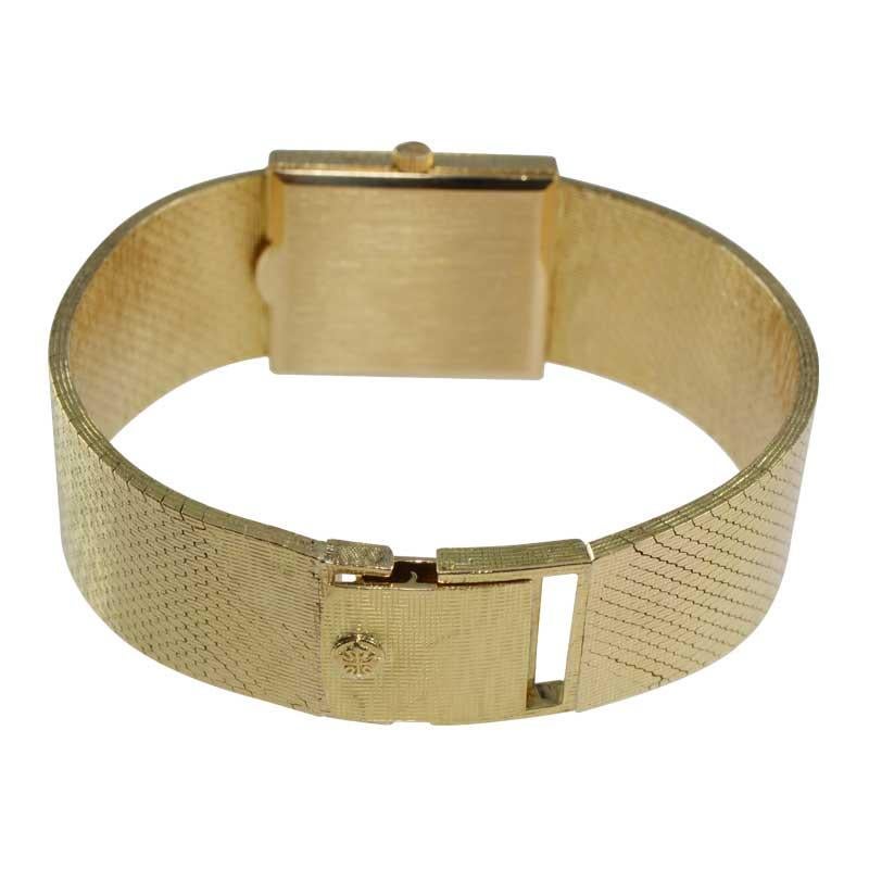 Patek Philippe 18 Karat Solid Yellow Gold with Original Bracelet and Dial, 1980s 1
