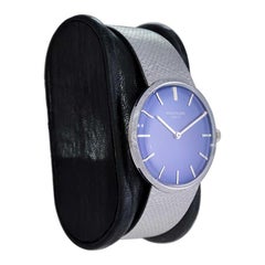 Patek Philippe 18Kt. White Gold with Original Bracelet and Blue Dial, 1970's