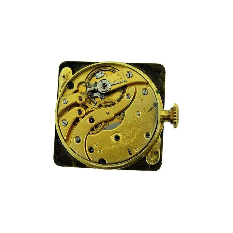Patek Philippe 18 Karat Yellow Gold Art Deco Wristwatch with Silver Enamel Dial 9