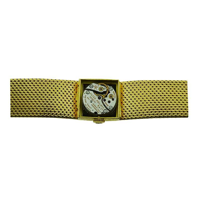 Patek Philippe 18 Karat Gold Bracelet Watch circa 1970s with Original Dial 6